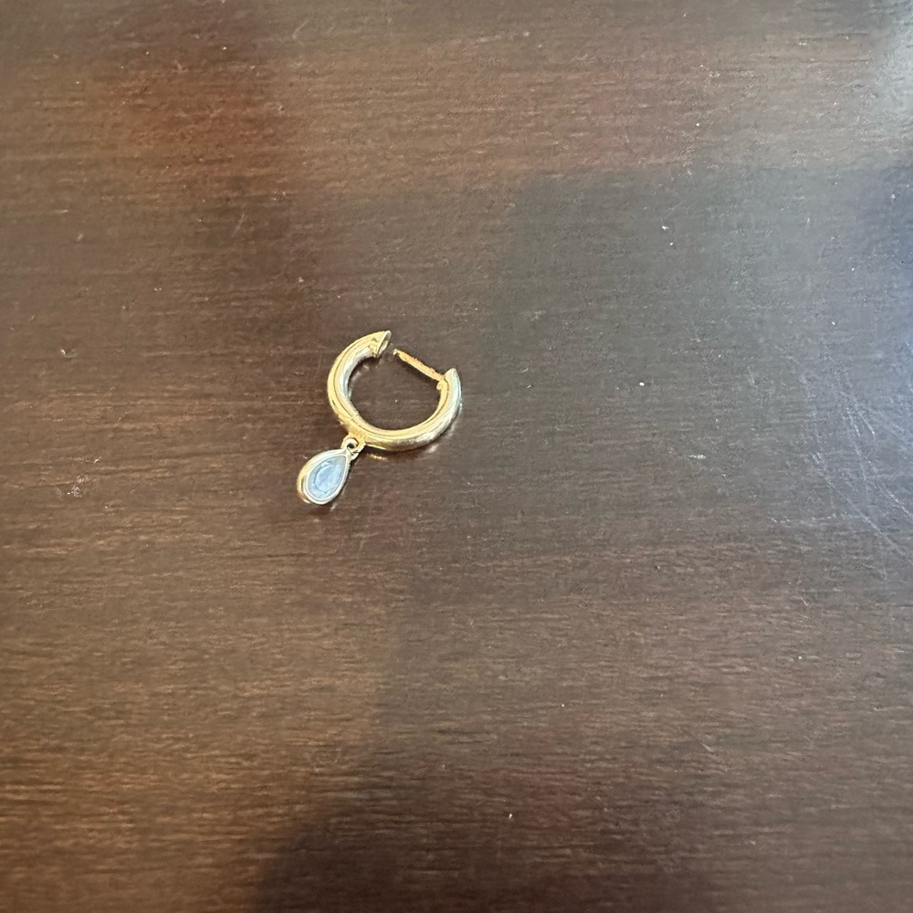 The last line moonstone earring in 14k solid gold